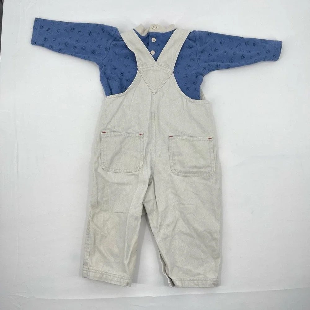 Vintage Y2K Sesame Street Elmo Kid's Character Overalls Rare Cookie Monster 18 M